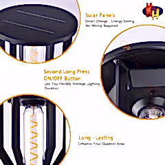 Güneş Enerjili Solar Suya Dayanıklı IP65 Dış Mekan Bahçe Lambası