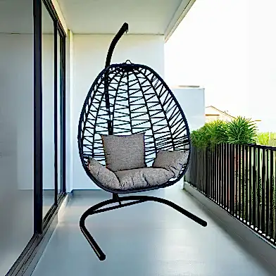 Armut Model Minderli İp Örgü Salıncak Gri