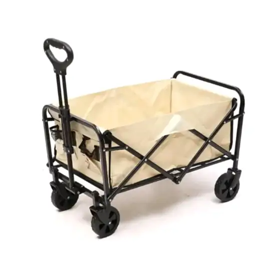 Katlanabilir 72x47 Cm Yardımcı Çok Amaçlı Araba Vagon Krem