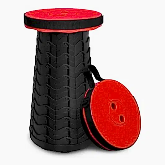 Katlanır Uzatmalı 47x25 Cm Tabure Kırmızı Siyah