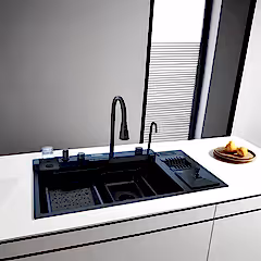 Multifonksiyonel 105 Cm Akıllı Teknolojik Paslanmaz Evye Seti