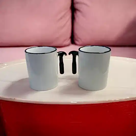 Çekiç Saplı 2'li 500 ML Kupa Mug Beyaz