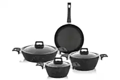 Schafer New Savor Yanmaz Yapışmaz 7 Parça Tencere Seti Siyah