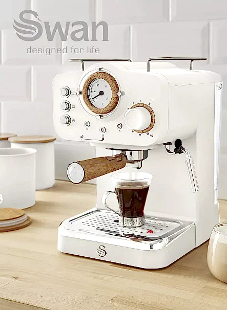 Swan Nordic Espresso Kahve Makinesi Beyaz